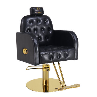 Fauteuil de coiffeur vintage, fauteuil de salon pivotant à 360 ° inclinable, réglable en hauteur, fauteuil de styliste professionnel avec pompe hydraulique robuste, équipement de spa pour salon de coiffure, beauté, maison