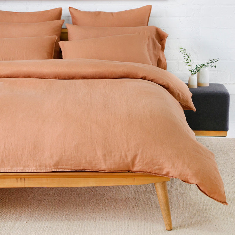 Parker Duvet Cover, Queen Duvet Cover + 2 Standard Shams, Linen, Cream