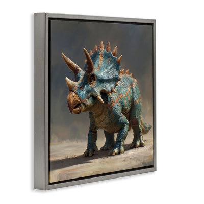 Cadre tricératops à cornes au lever du soleil, design par Wumples