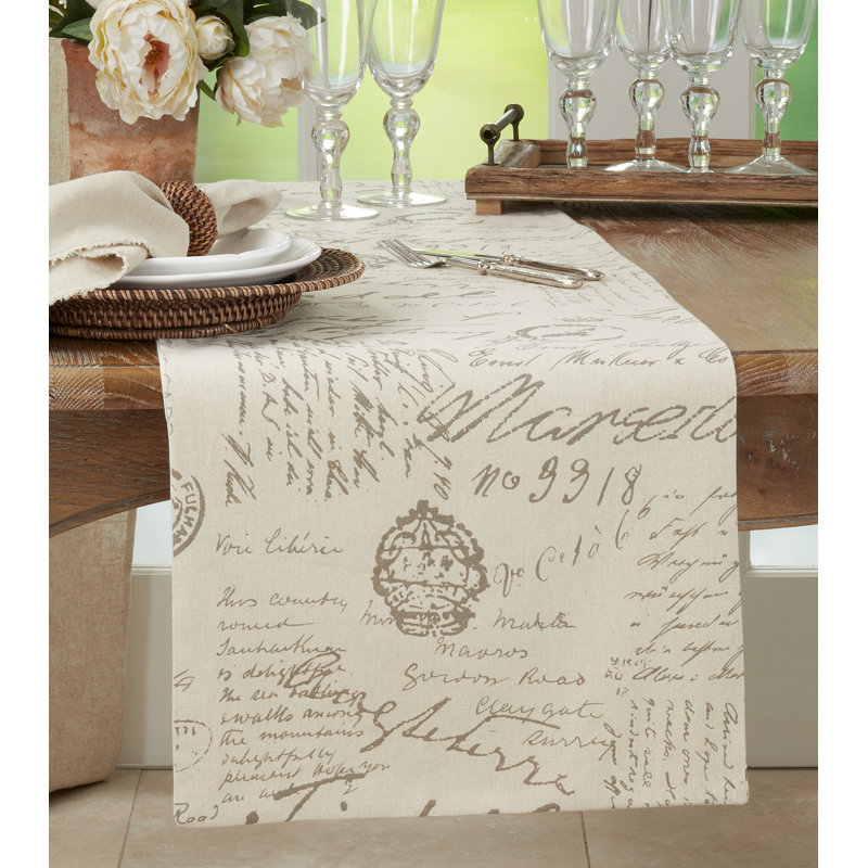 Noren Printed Scribed Table Runner, 72" x 16"