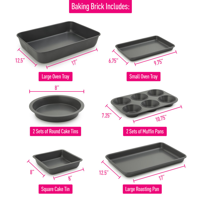 Elbee Home 8 Piece Non-Stick Bakeware Set