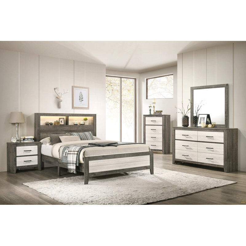 1Pc Queen Size Platform Storage Bed