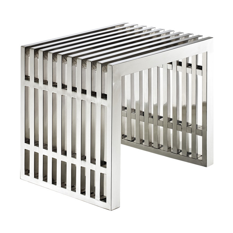 Modway Small Stainless Steel Gridiron Bench