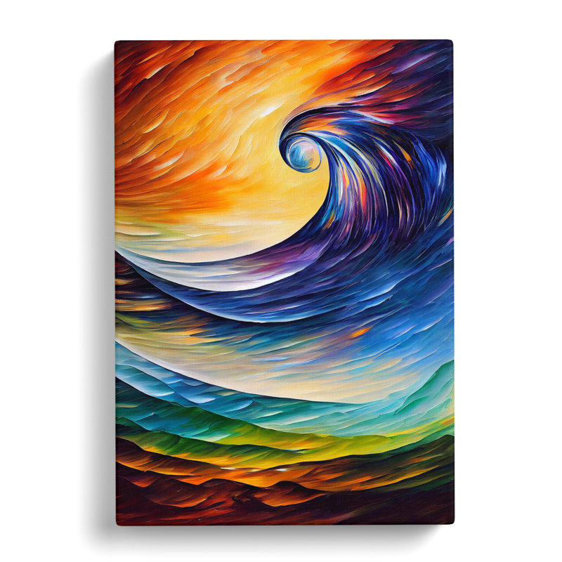 Ocean Wave Abstract No.4 - Wrapped Canvas Print, 60cm H x 40cm W x 3cm D