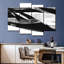 «Strokes And Lines Black Ink Streaks I», reproduction sur toile 4 pièces par Daniel P-93060755