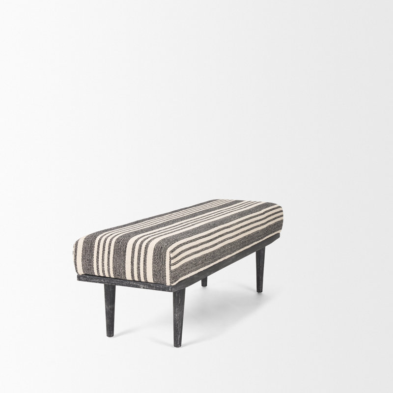 Banc rembourré Thorin, Gris, Noir