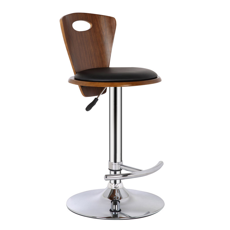 Langton Swivel Upholstered Adjustable Height Counter Stool, Black