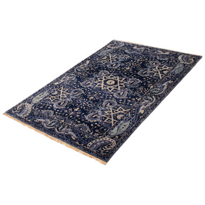 Finest Agra Jaipur Dark Navy Rug 5'4" x 8'1"