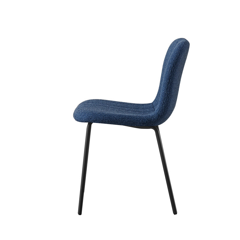 Linen Fabric Dining Chairs Upholstered Chairs, Set Of 2, Blue