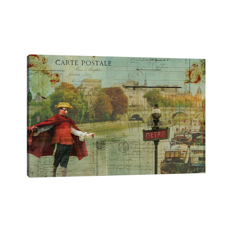 Postcards Of Paris VII by Sandy Lloyd - Wrapped Canvas Print, 20.32 cm H x 30.48 cm W
