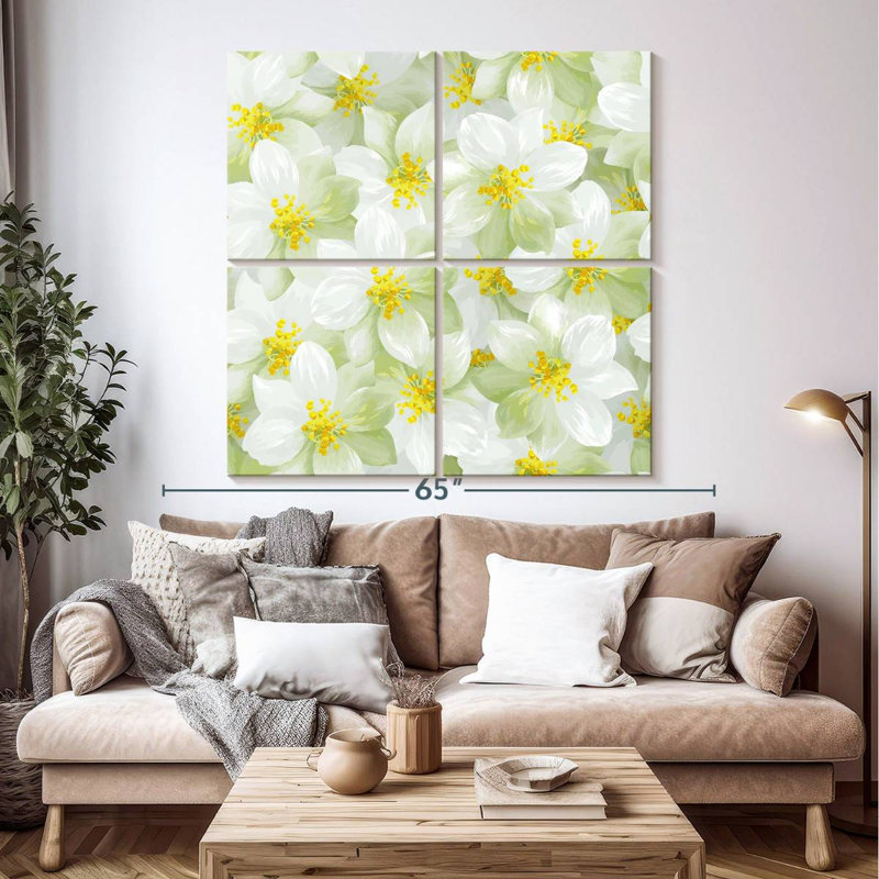 Harnek White Jasmine Flowers, 50" H x 50" W