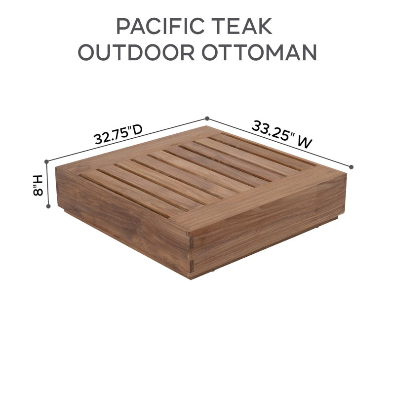 Fauteuil club avec repose-pieds Pacific Teak, Granit