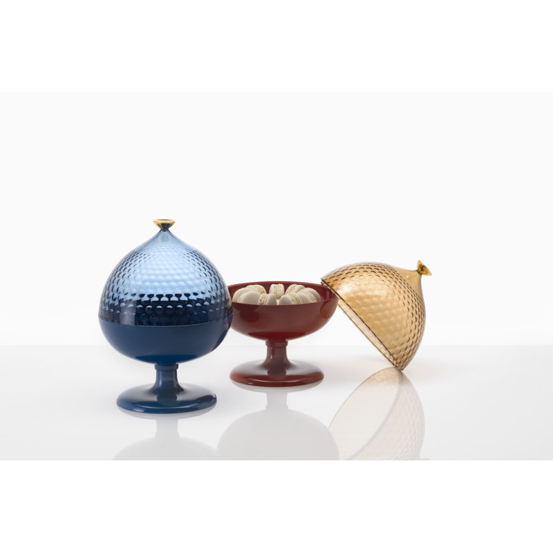 Pumo Decorative Box, Amber/Brink Red