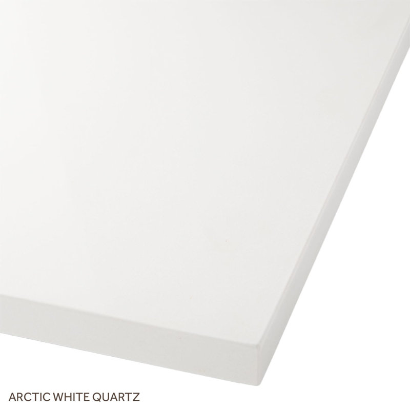 36" Robertson Single Bathroom Vanity Set with Rectangle Undermount Sink, Feathered White Quartz, Single-Hole Centered