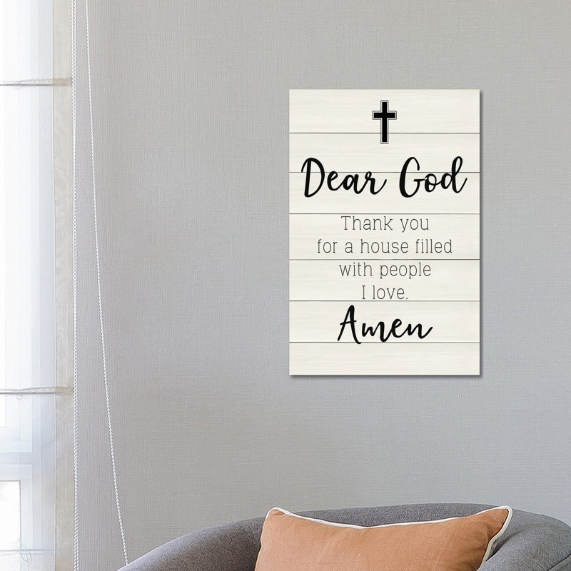 Dear God 1 Piece Wrapped Canvas Wall Art, 66.04 cm H x 45.72 cm W x 1.91 cm D
