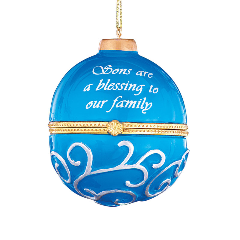 Ornement en forme de boule à bibelots holiday sentiment