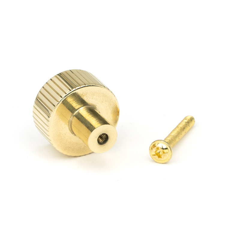 Round Knob, 2.5 cm, Polished Brass