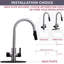 4 in 1 Single Handle Kitchen Faucet with Push Button Dual Spray Mode Pull Down Nozzle Head-59881569