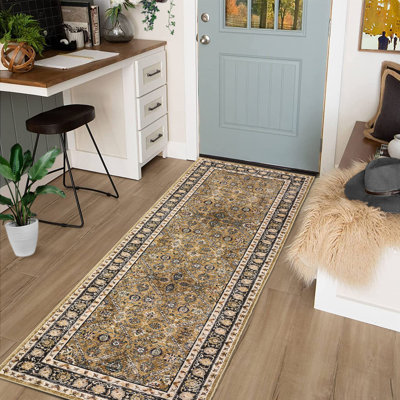 Tapis antidérapant à motif floral lavable à la machine pour salon, chambre de bébé, table de salle à manger, décoration de chevet