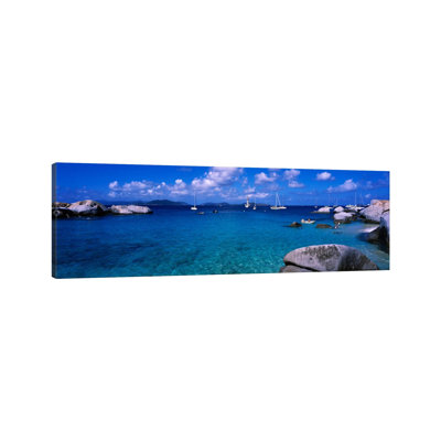 Seascape, The Baths, Virgin Gorda, British Virgin Islands by Panoramic Images - Wrapped Canvas Panoramic Print