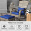Chaise de patio avec dossier haut bleu foncé d'extérieur pour la terrasse, la cour, la cour avant, le jardin, la terrasse et le grand siège en bleu, coussins de foyer