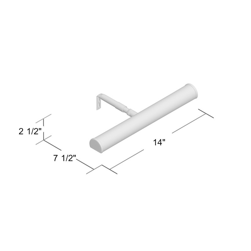 Advent Dimmable Wall Mounted Picture Light, Polished Brass, 2.25" H x 14" W x 7" D