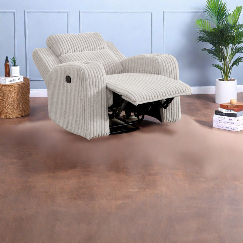 Fauteuils inclinables confortables en fausse fourrure avec charge USB gris