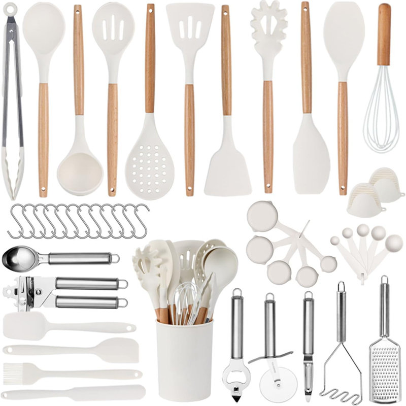47-piece White Silicone Cooking Utensil Set