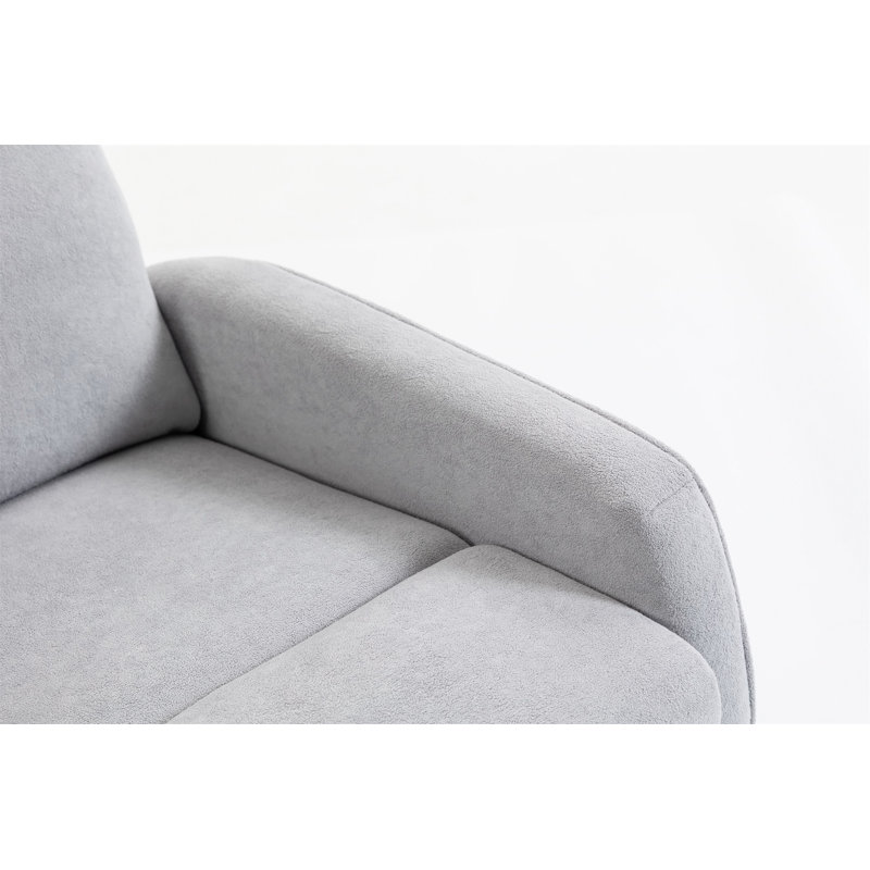 Fauteuil court en peluche, Velours gris