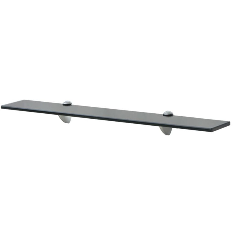 Glass Floating Shelf, Black, 0.8cm H x 70cm W x 20cm D