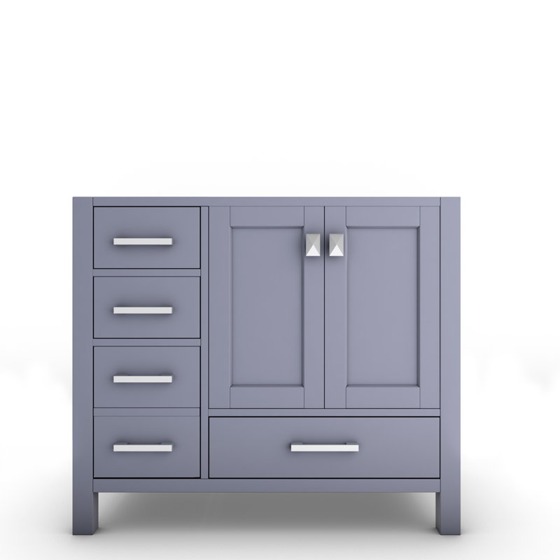 Base de meuble-lavabo simple 35,5 po Yamyam, Gris / Chrome