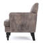 Chaise grise et brune, mousse généreuse, structure moderne en bouleau avec capitonnage, microfibre, pieds-389372907
