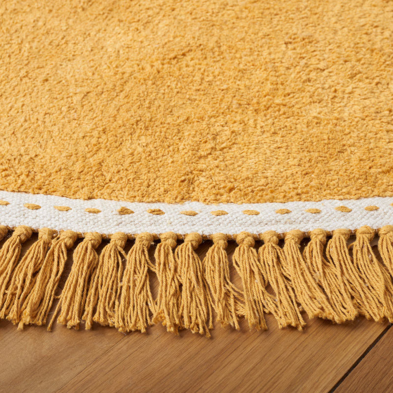 Tapis jaune / ivoire Easy Care 204, Rond 3 pi
