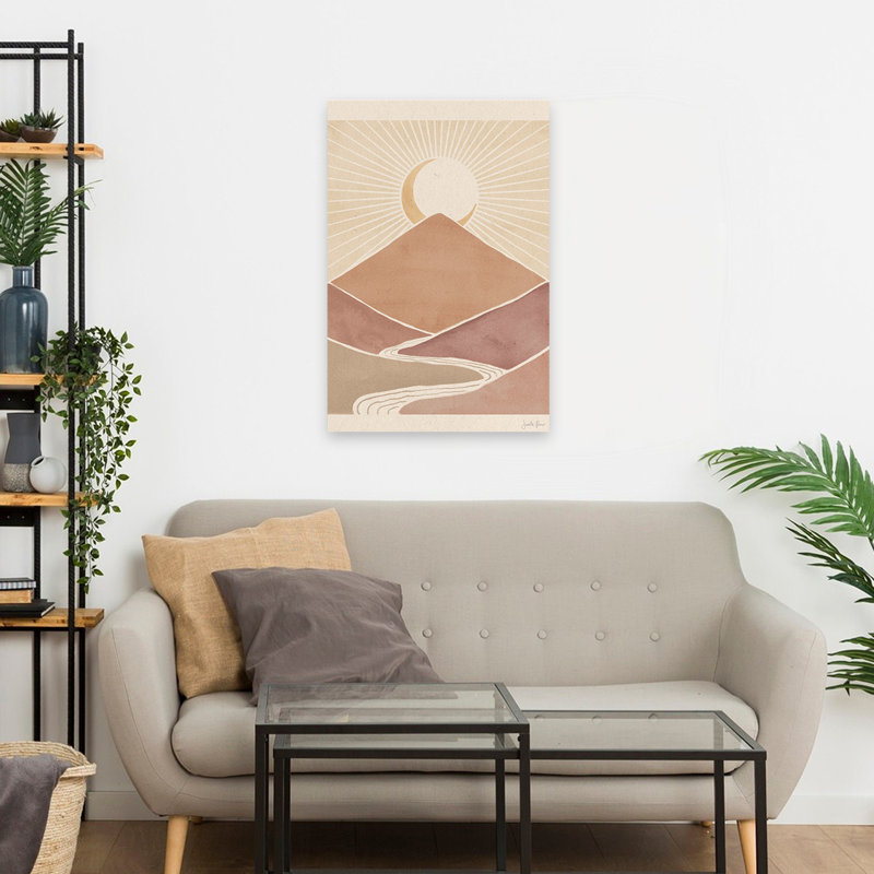 Paysage Mid-Century moderne et bohémien Mid-Century II, H 24 po x l 16 po
