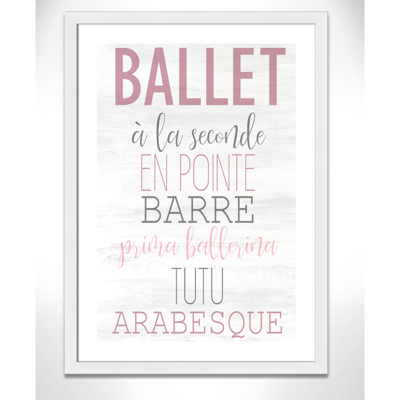 Ballet toute la journée 2, H 16 po x l 12 po x P 0,63 po, Cadre blanc