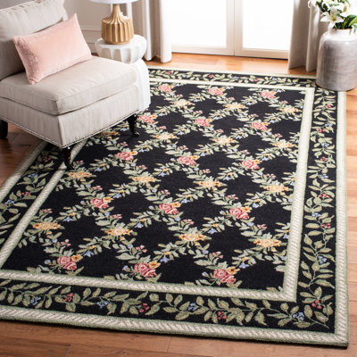 Tapis floral en laine crocheté à la main Beyda