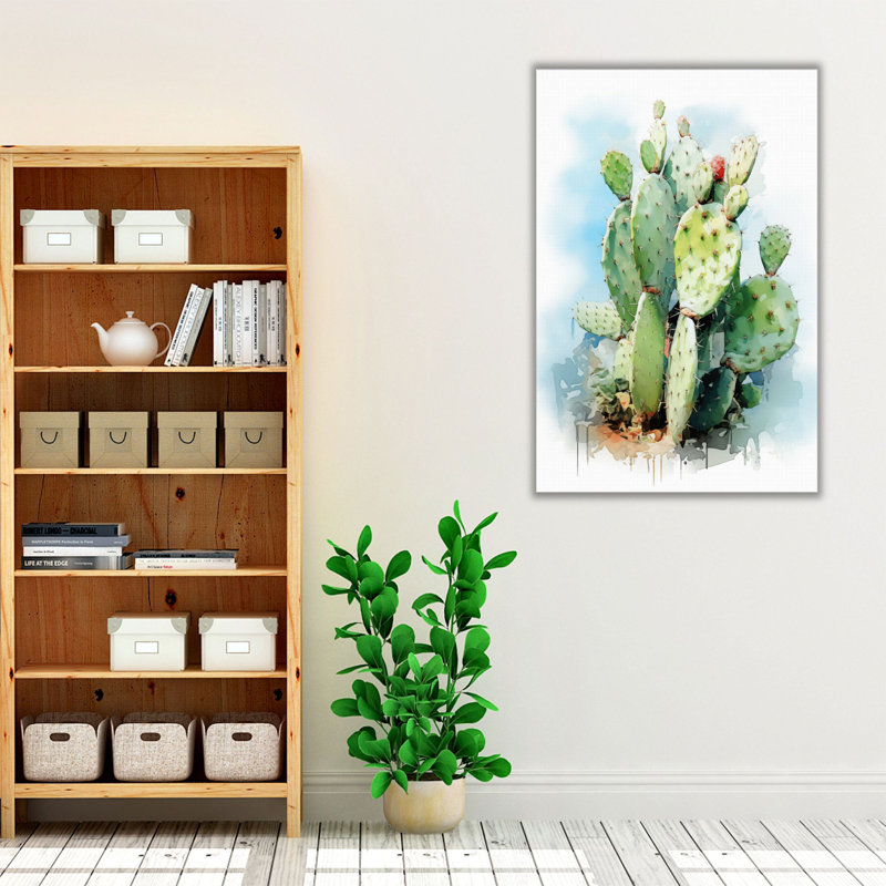 Impression de palette de cactus saturés, Papier non encadré, H 12 po x l 8 po x P 0,02 po