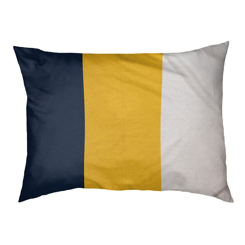 Coussin pour chien Indiana, Moyen (l 28 po x P 18 po x H 9,5 po), Bleu minuit / jaune basketball / blanc