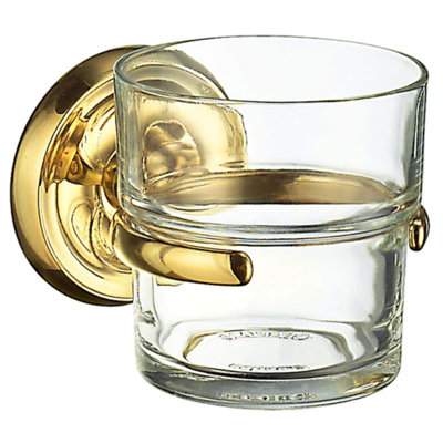 Wall mounted tumbler/toothbrush holder  clear glass