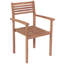 Chaise de patio empilable en teck avec coussin-1594752490
