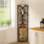 4-Tier Corner Shelf With Cabinet,179cm H×34cm W-989315268