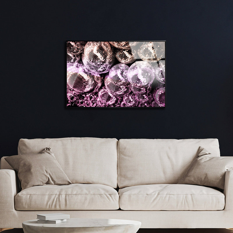Disco Ball Peri Framed Acrylic Art by Oliver Gal, 17" H x 25" W