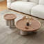 Ensemble de tables basses rondes en bois massif Burlywood