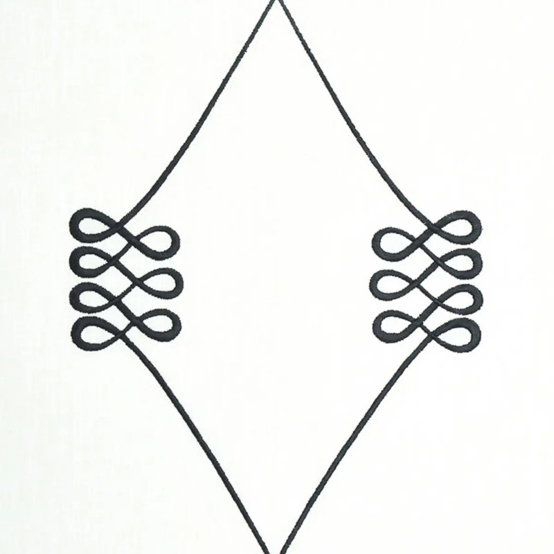 Nicolette Embroidery Fabric, White/ Black