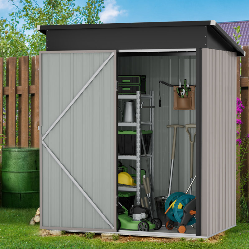 4.5 ft. W x 2.5 ft. D Metal Lean-To Storage Shed