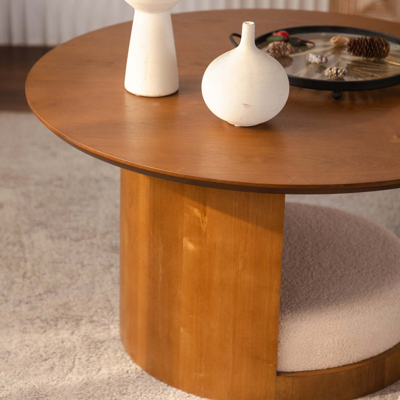 Space-Saving Farmhouse Coffee Table Set with Hidden Storage and Nesting Stools