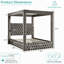 Structure de lit à baldaquin, lit plateforme tapissier avec tête de lit capitonnée, haut-parleur Bluetooth intégré, ports de charge USB-A et USB-C-755656643