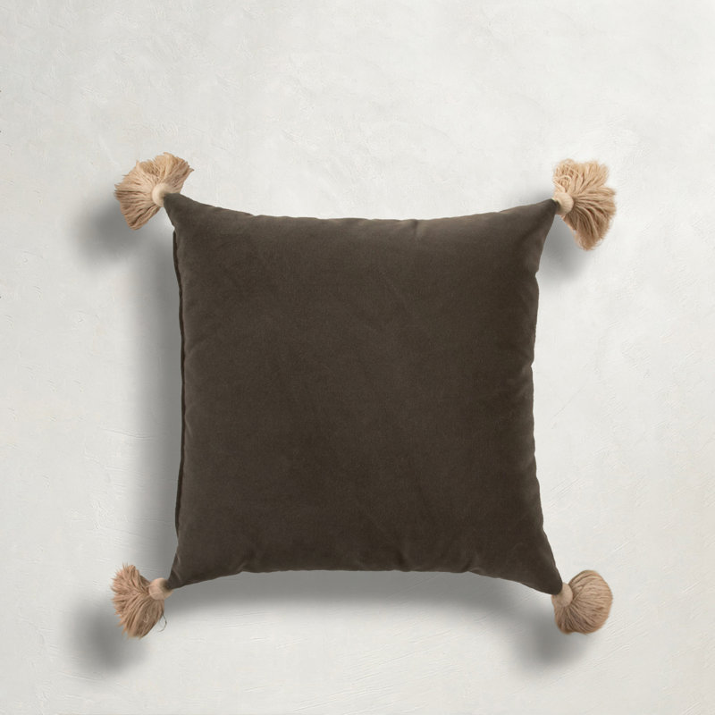 Polyester Indoor/Outdoor Throw Pillow, Square 20", Brown