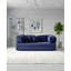 Canapé modulaire en velours bleu-1954876212