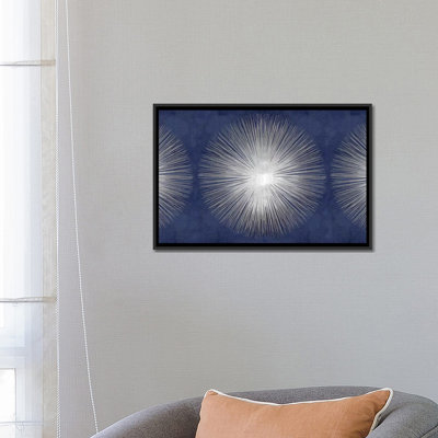 «Silver Sunburst on Blue III» par Abby Young, reproduction d'art graphique sur toile